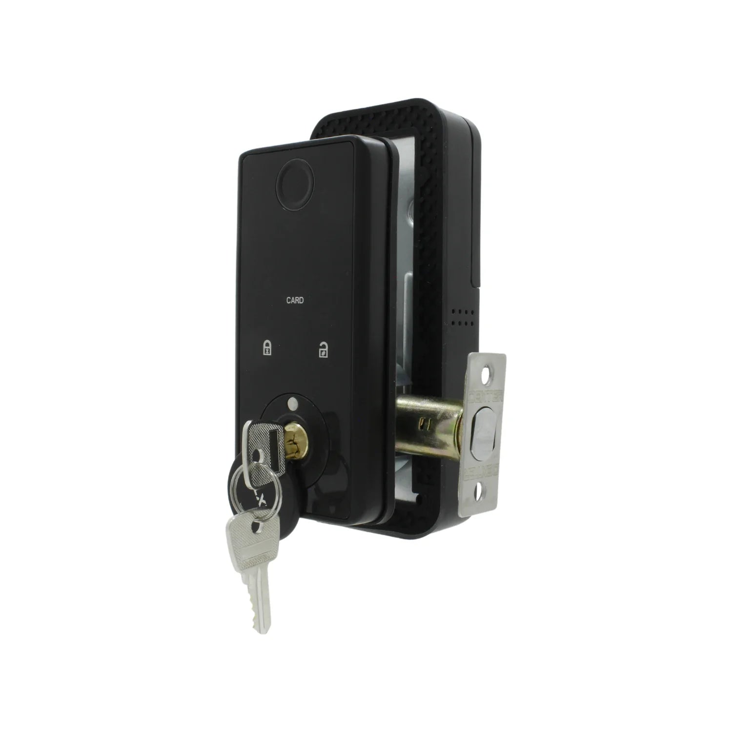 Apertura por medio de App,  Reconocimiento de huella., Contraseña numérica., Apertura con llave., Tarjeta de desbloqueo., Conexion vía WIFI., 0Backset ajustable de 60 mm (2 3/8”) o 70 mm (2 3/4")., Para puertas con espesor de 35 a 55 mm (1 3/8” a 2 3/16”)., Sirve para puertas izquierdas o derechas., Se puede usar en instalaciones nuevas o usadas., Requiere de 4 baterías AAA (no incluidas).