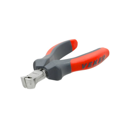 Pinza tipo tenaza VEKER 4 pulgadas, mangos bimateriales rojos y grises para cortar alambre y clavos