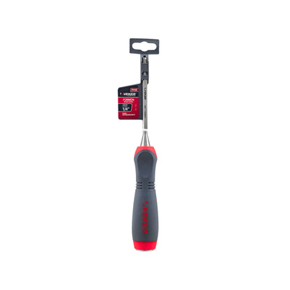 Formón Veker 1/4" con mango comfort antideslizante gris y rojo para trabajos de carpintería y madera.
