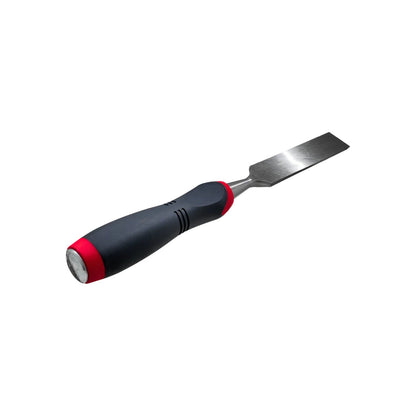 Formón de 1 pulgada para madera con mango ergonómico negro y rojo