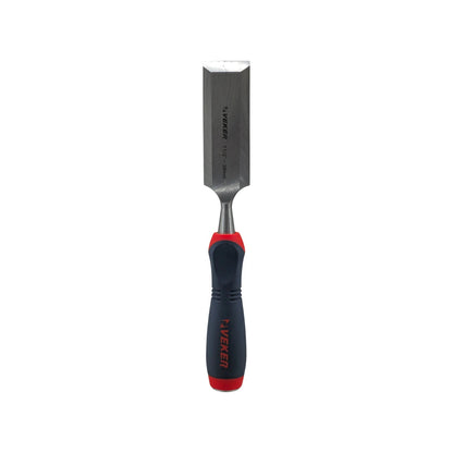 Formón Veker 1 1/2" (38mm) mango ergonómico comfort negro y rojo para carpintería profesional