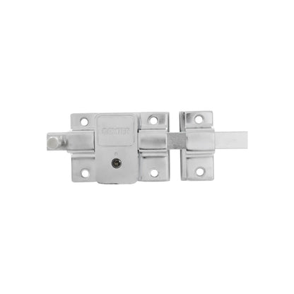 Pasador con llave Dexter de acero cromado para puertas, cerrojo de seguridad manual con orificios de fijación.