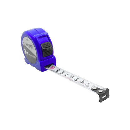 Flexómetro VEKER azul de 3 metros y 16mm con cinta métrica retráctil para medición profesional y bricolaje