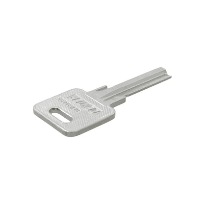 Llave virgen marca Dexter metálica color plata para duplicados de cerradura con cabeza rectangular texturizada