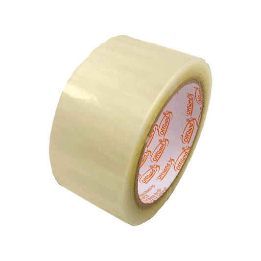 Cinta de empaque transparente Offiland adhesiva para sellar cajas y paquetes.