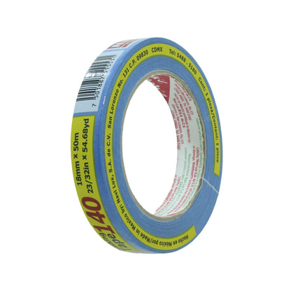 Rollo de cinta masking tape azul de 18mm x 50m para pintura y usos generales en ferretería