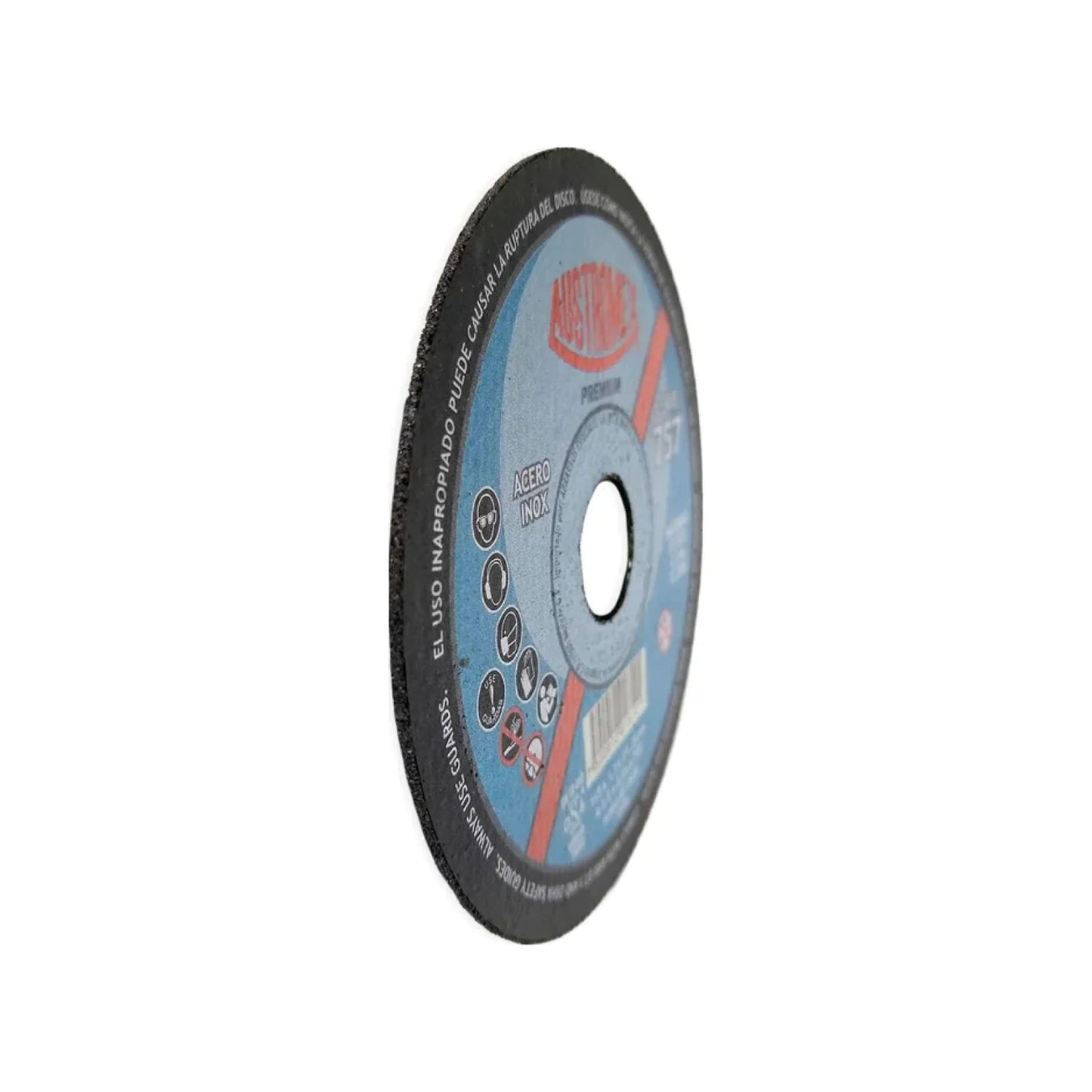 Disco Austromex 757 corte metal acero inoxidable, azul y rojo, para amoladora