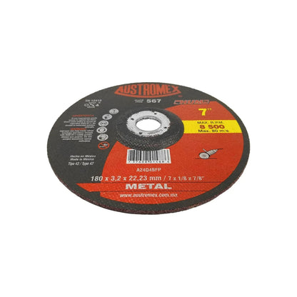 Disco 7" corte metal Austromex 567 de cubo