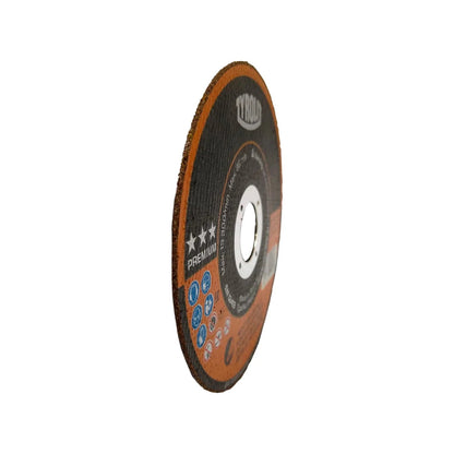 Disco de corte abrasivo Tyrolit Premium 4 1/2" naranja/negro para metal y aluminio