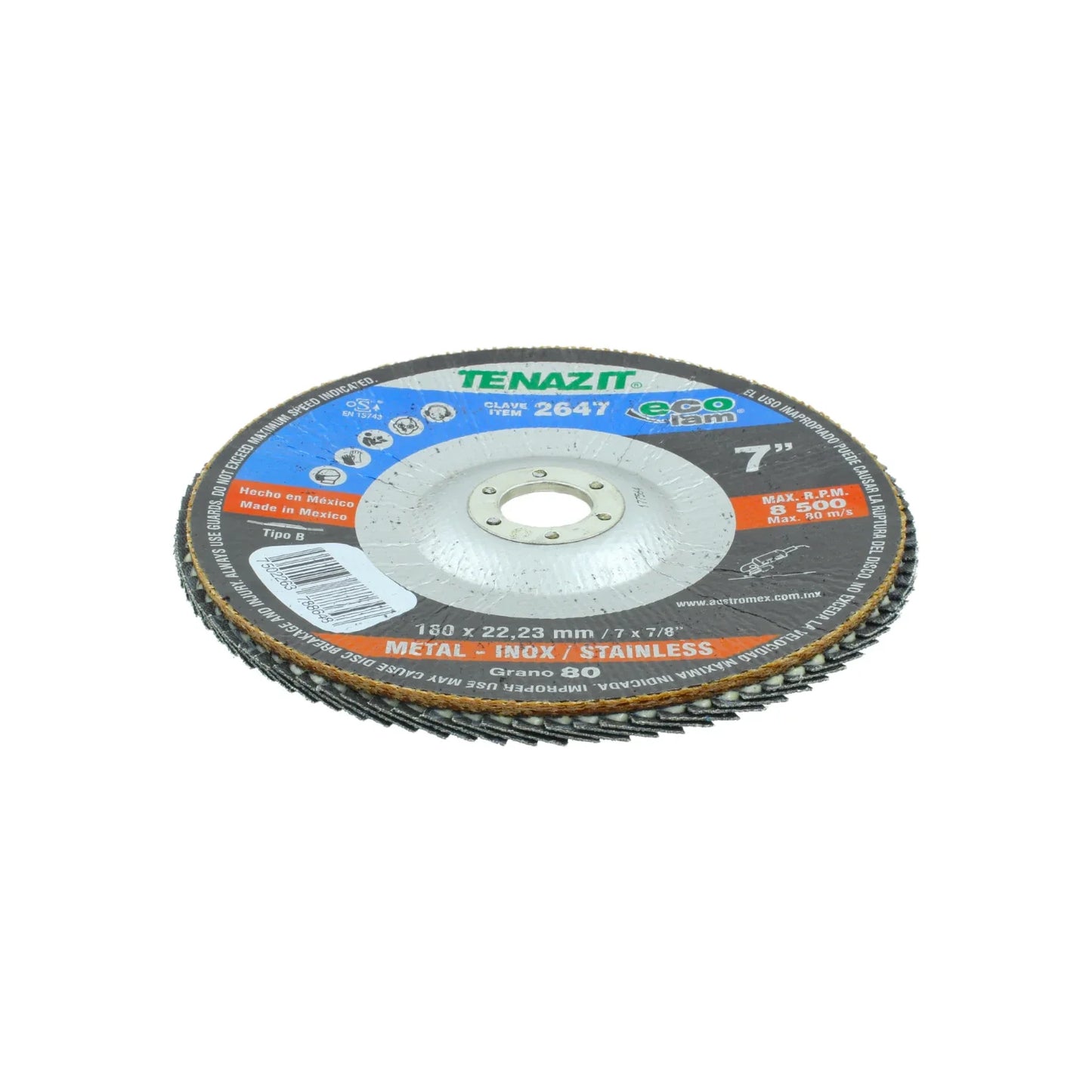Disco 7 laminado grano 80 Tenazit 2647