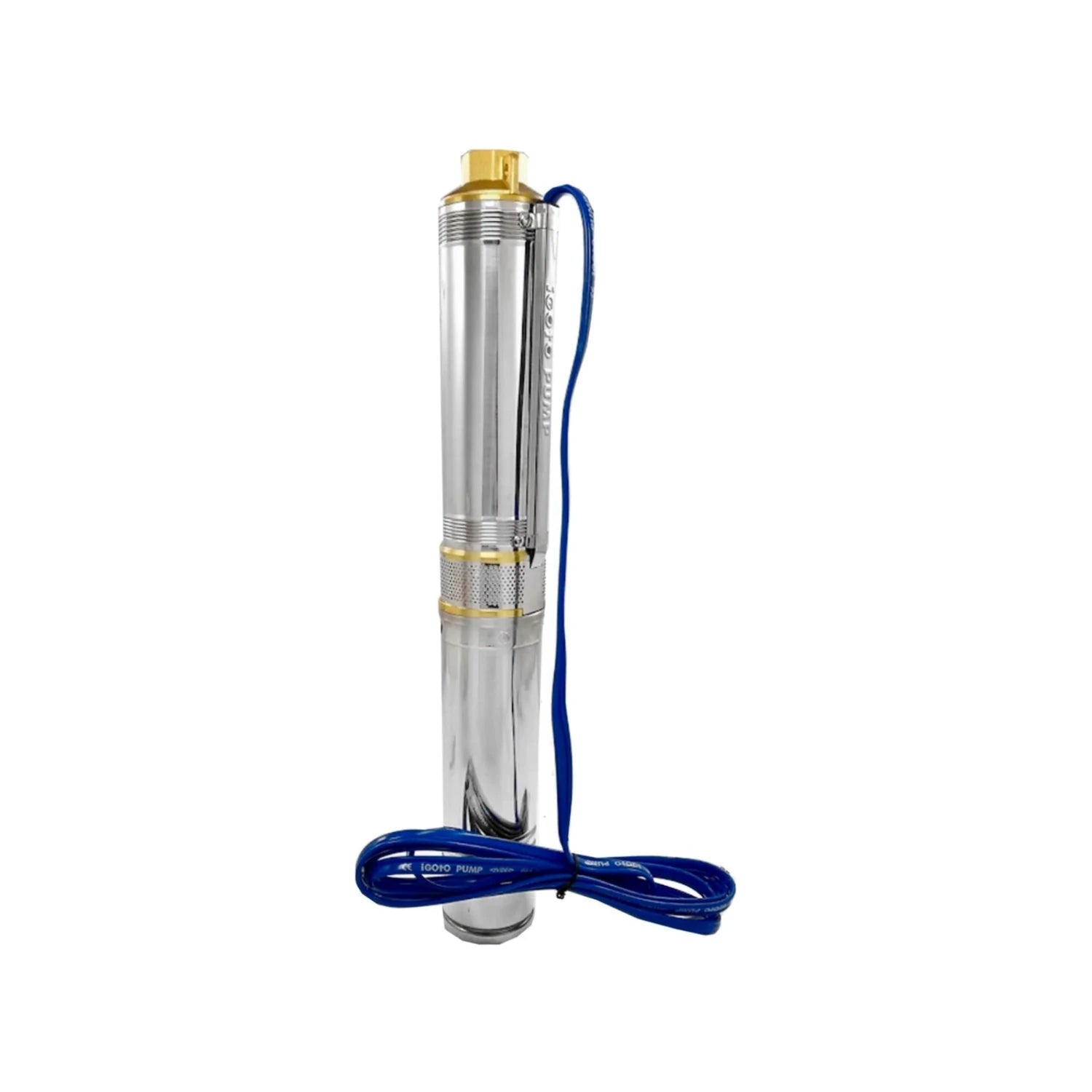 Bomba sumergible Igoto tipo bala acero inoxidable para pozo profundo con cable azul