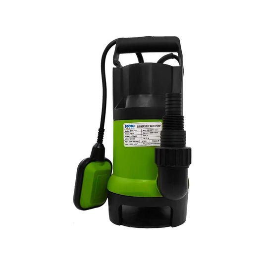 Bomba sumergible.,Potencia 1 HP,Caudal máximo: 203 litros por minuto.,Altura: 10 metros.,Salida: 3/4", 1", 1 1/2",Sumergible: 13 metros.,8 metros de cable.,Embobinado de cobre.,Para agua turbiA,Motor 127 V,Corriente 6.5 A,Ideal para vaciar o bombear grandes cantidades de agua.