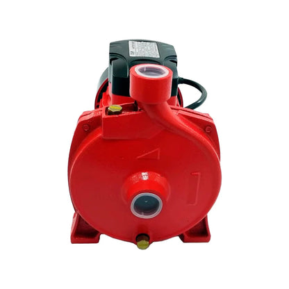 Bomba centrífuga de agua eléctrica roja para aumento de presión y riego doméstico