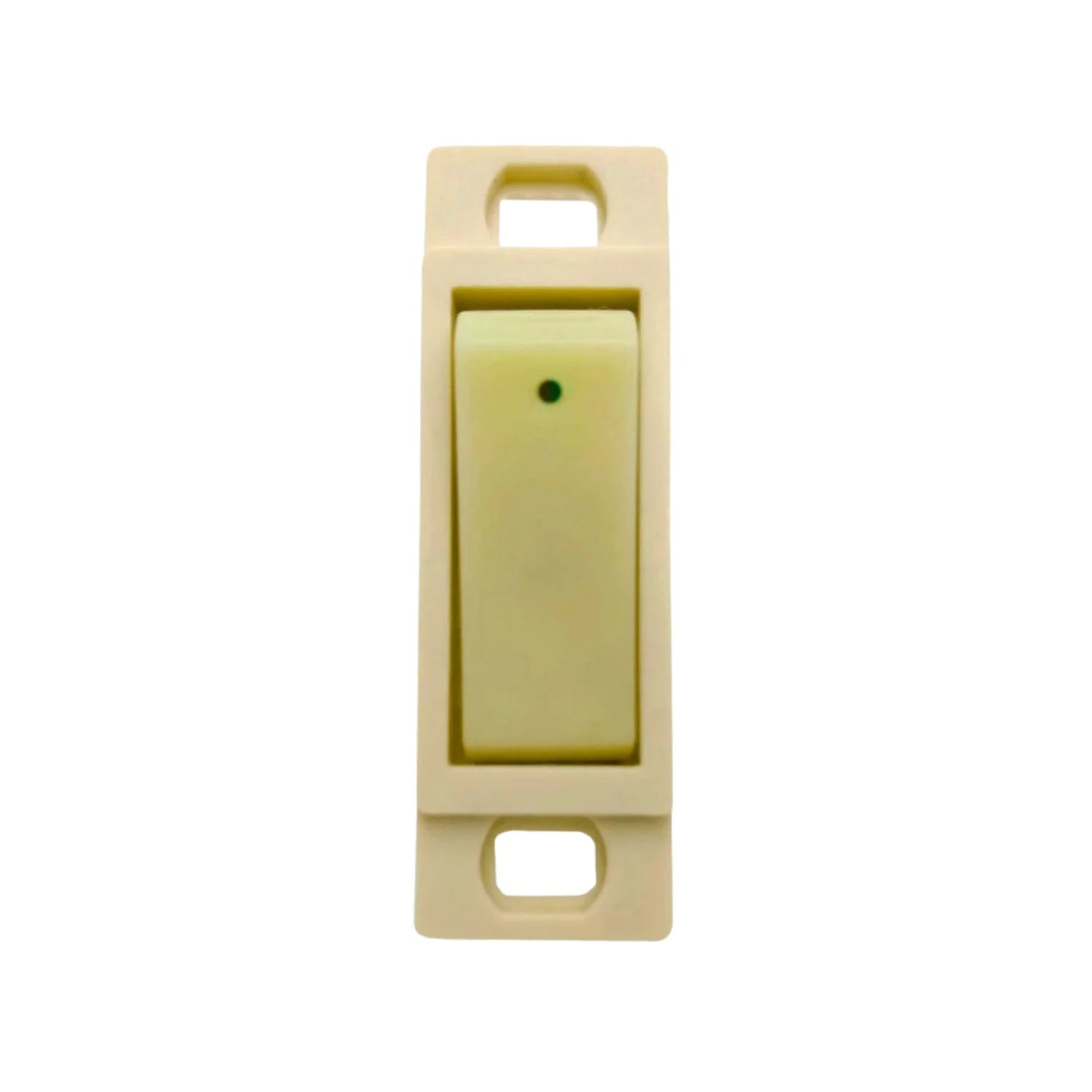 Apagador sencillo fluorescente beige con punto indicador verde