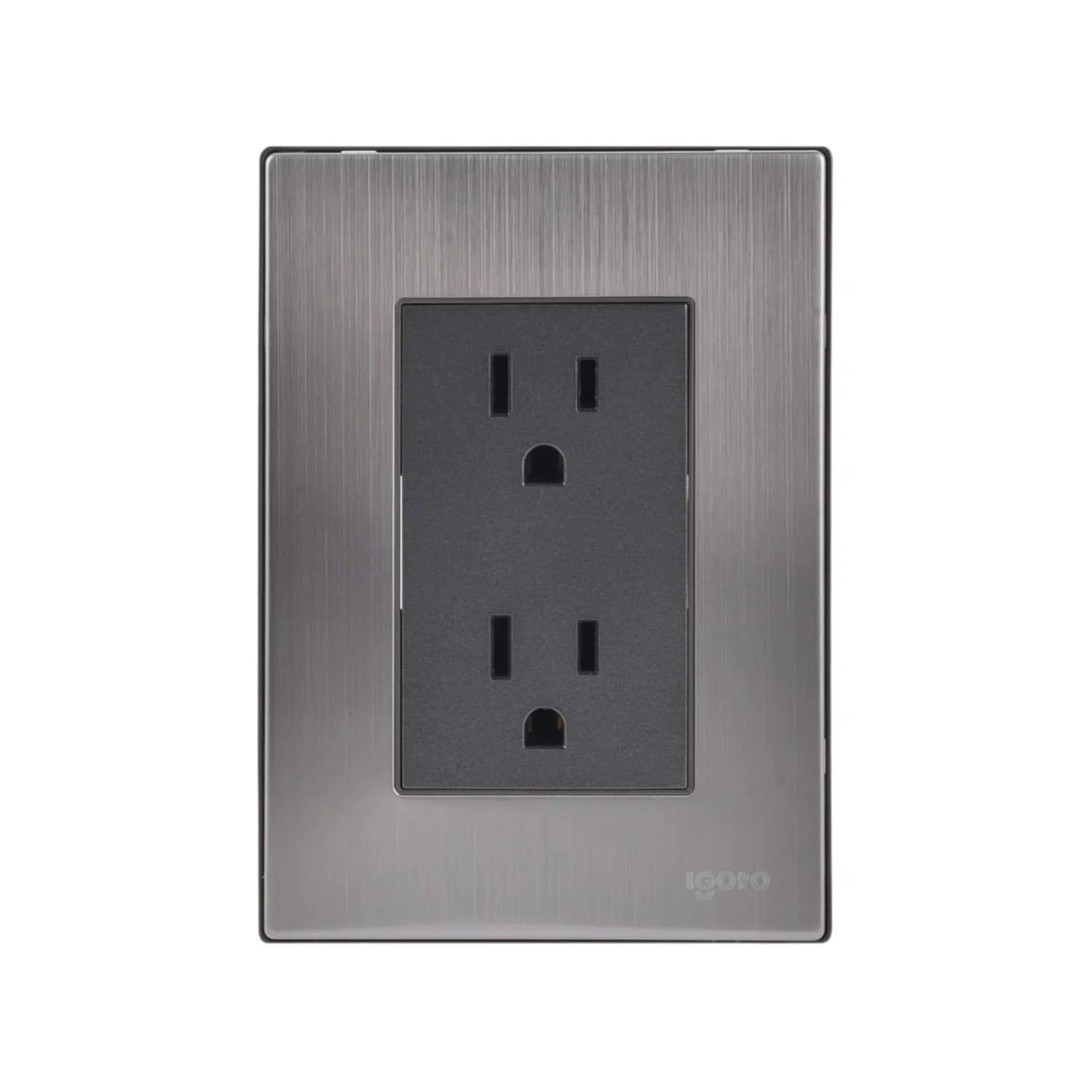 Fabricada de acero inoxidable.,Placa dos contactos.,125 V - 10 A - 60 Hz,Mecanismos de cobre y latón.,Policarbónato auto extinguible.,Fácil de instalar.