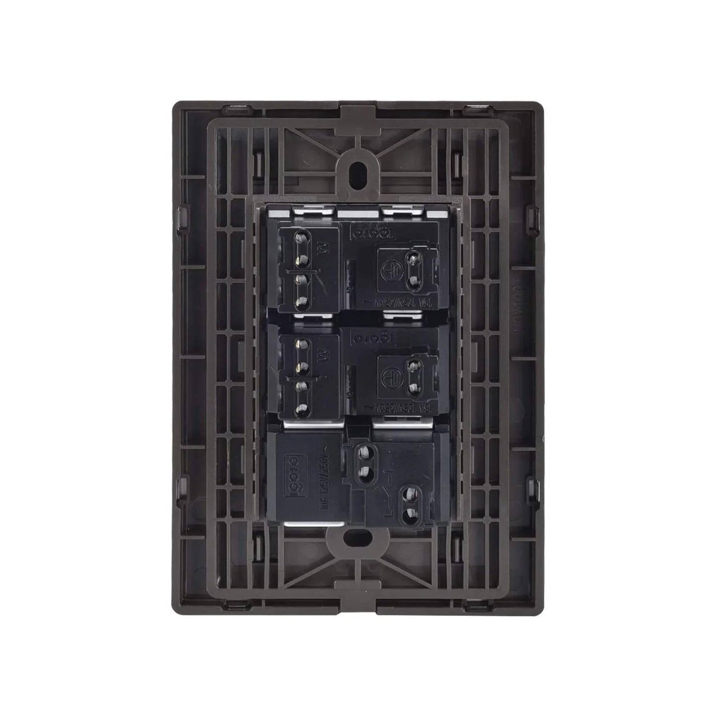 Placa 1 apagador/2 contactos inoxidable Igoto INOX1003