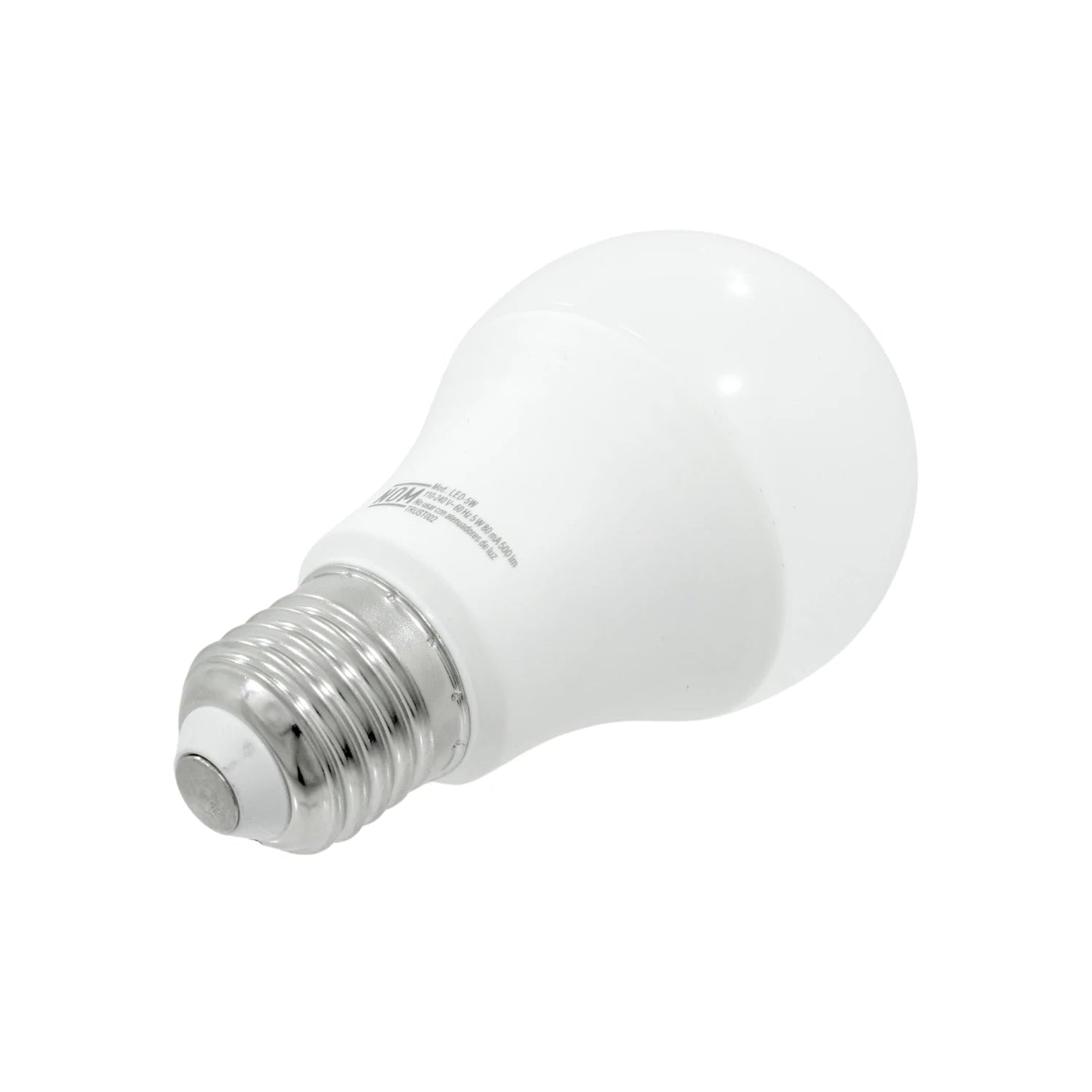 Foco LED blanco de 5W con base de rosca E27 para iluminación eficiente del hogar