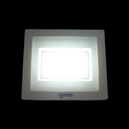 Reflector LED Igoto blanco 100W luz fría IP65 para iluminación exterior y seguridad
