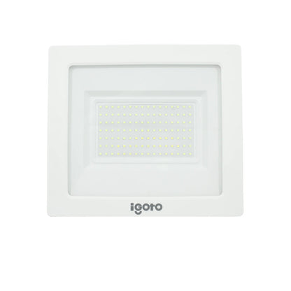 Reflector LED Igoto blanco cuadrado con múltiples LEDs, para iluminación exterior y seguridad