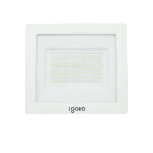 Reflector LED Igoto blanco cuadrado con múltiples LEDs, para iluminación exterior y seguridad