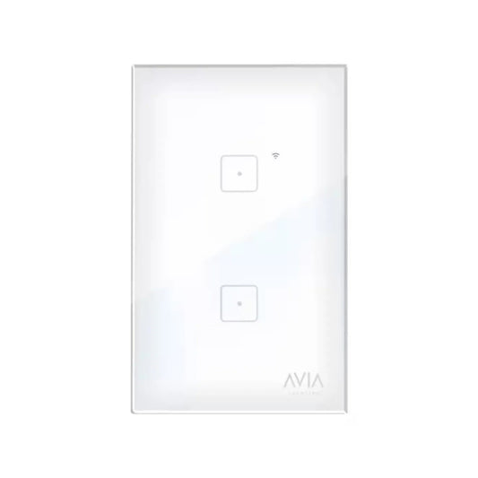 Apagador inteligente Wi-Fi AVIA blanco, doble botón táctil para control de iluminación del hogar
