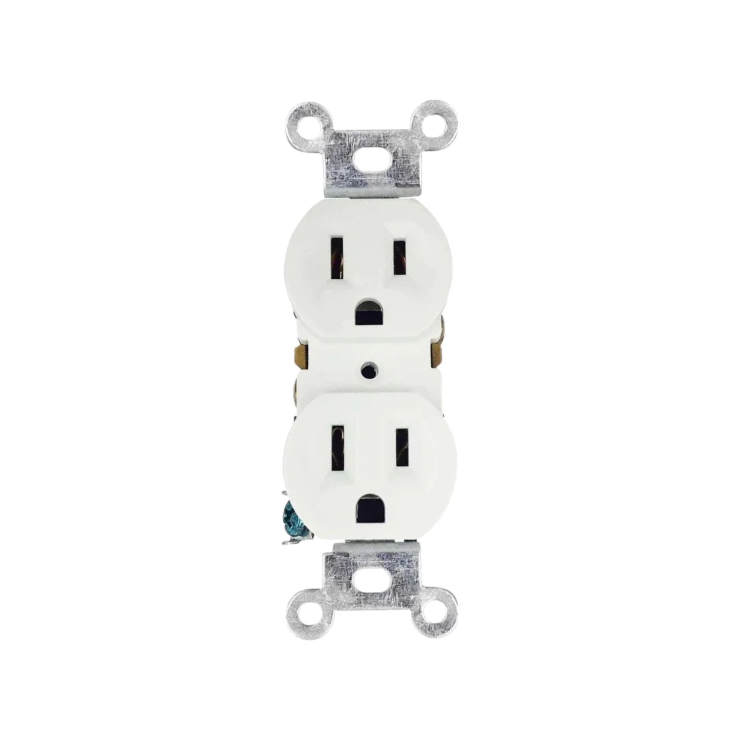 Fabricado de  poliprolileno.,Contacto dúplexaterrizado.,125 V – 15 A,Color blanco.