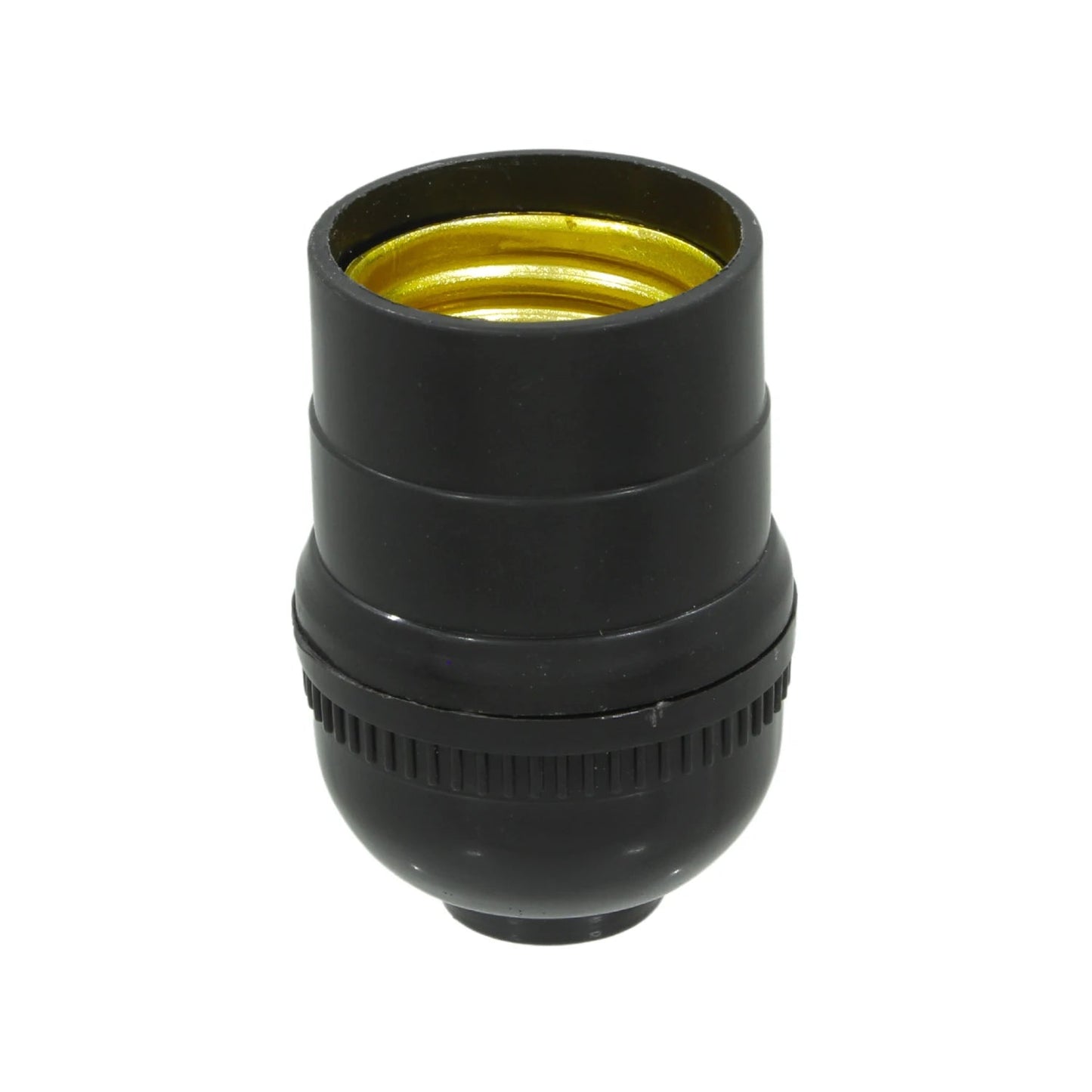 Portalámparas negro E27 con rosca interior dorada para foco o bombilla