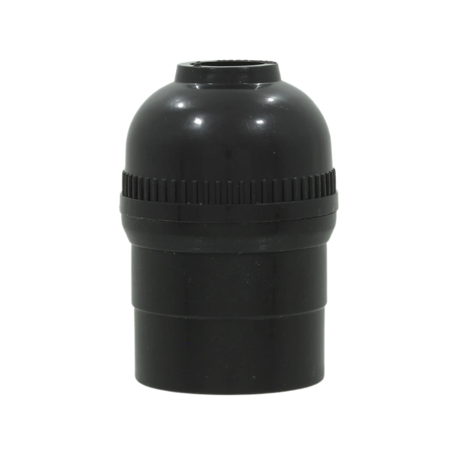 Socket sencillo negro de plástico, portalámparas con rosca para bombilla estándar