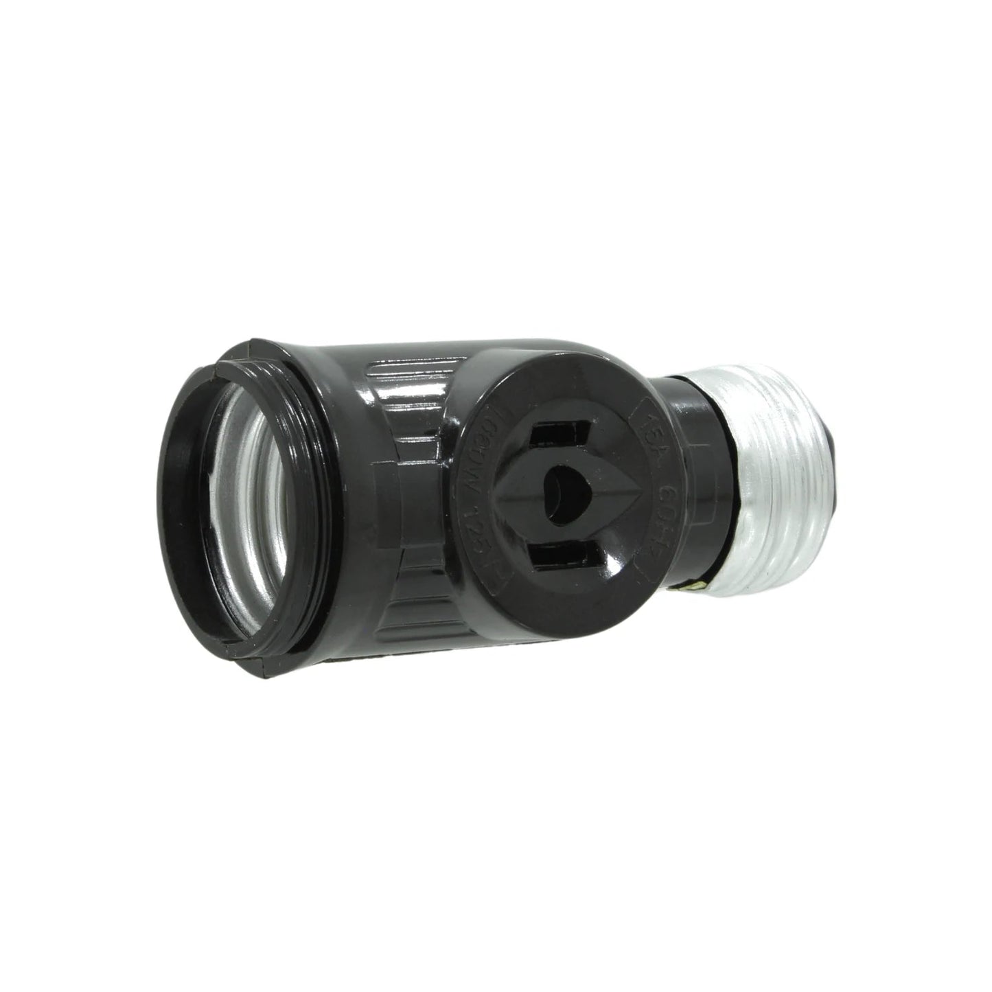 Socket ladrón negro, adaptador de foco a toma de corriente 15A 125V