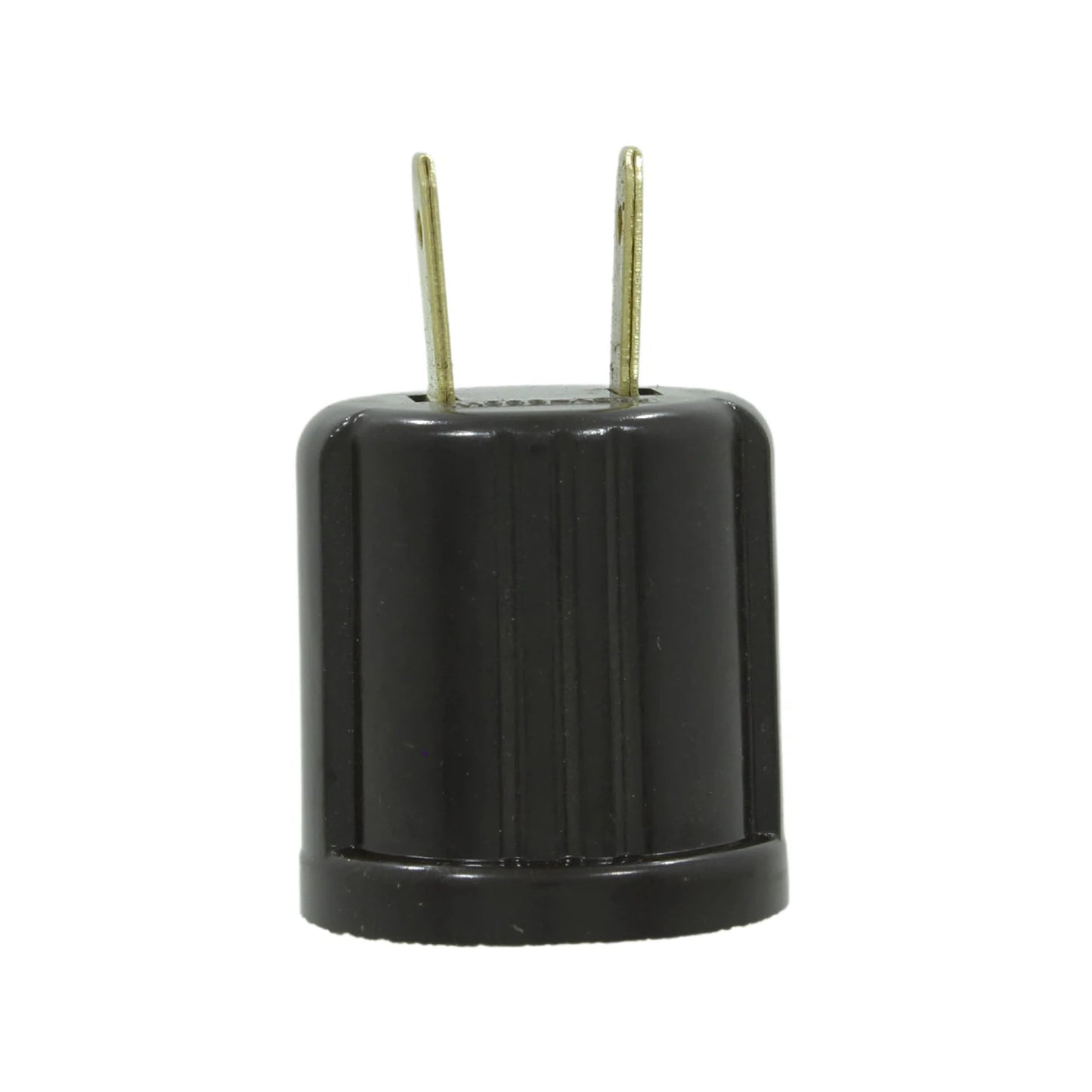 Adaptador de enchufe eléctrico con clavija y socket color café oscuro