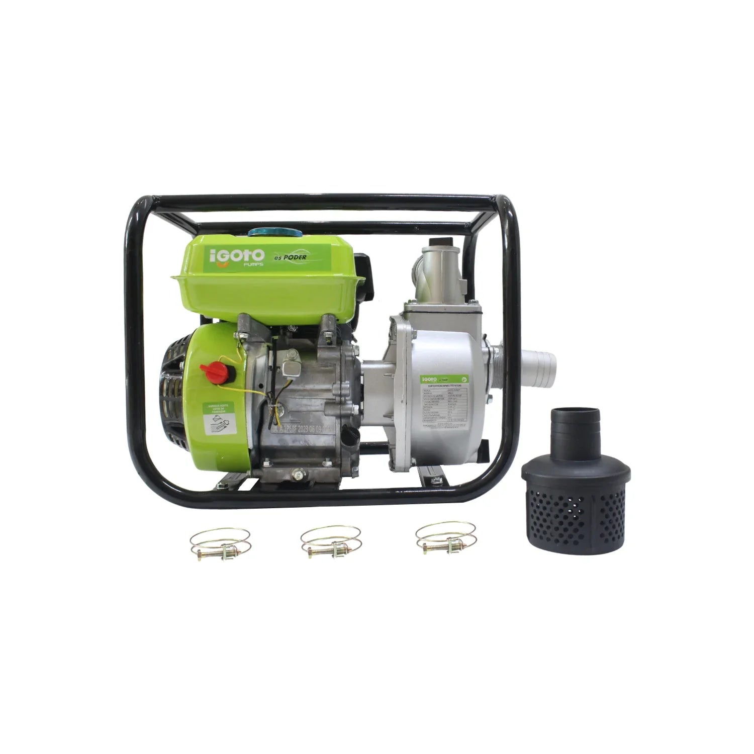 La MAG2 es una motobomba ideal para aguas limpias y regar cultivos.,Potencia de 6.5 HP,Caudal máximo de 800 l/min.,Succión máxima de 8 m,Logra una altura máxima de 32 metros con un mayor flujo de agua.,Indicador de aceite.,4 875 W,Entrada y salida 5 cm (2”).,Velocidad del motor 3 600 RPM,Tanque 3,6 litros.,Uniones para manguera de aluminio.,Motor de 4 tiempos.