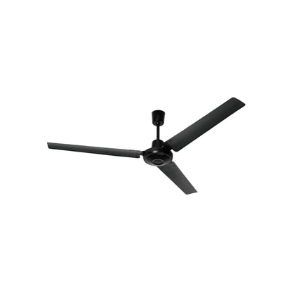 Ventilador de techo industrial negro 56" con 3 aspas para gran flujo de aire
