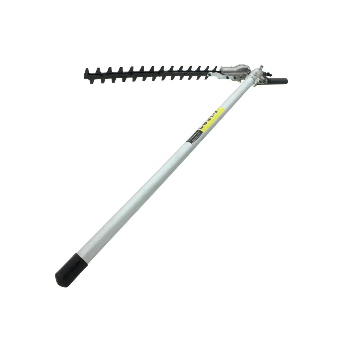 Accesorio cortasetos de altura con pértiga larga gris, cuchilla de poda negra para desbrozadora multifunción.