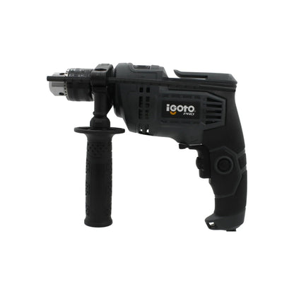 Rotomartillo eléctrico Igoto PRO 700W, taladro percutor 1/2", gris oscuro, con mango auxiliar y medidor de profundidad