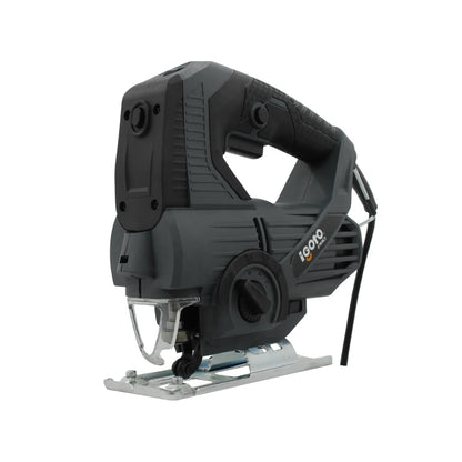 Sierra caladora eléctrica Igoto PRO gris oscuro con velocidad variable, mango ergonómico y base metálica