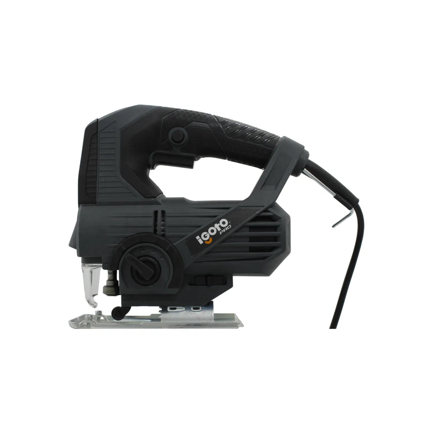 Sierra caladora eléctrica Igoto PRO 800W gris oscuro, herramienta de corte para madera y metal.