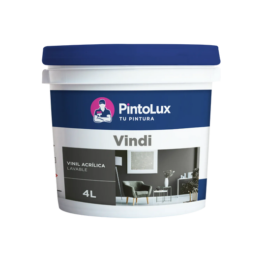 PintoLux Vindi pintura vinílica acrílica lavable negra satinada 4L para paredes interiores