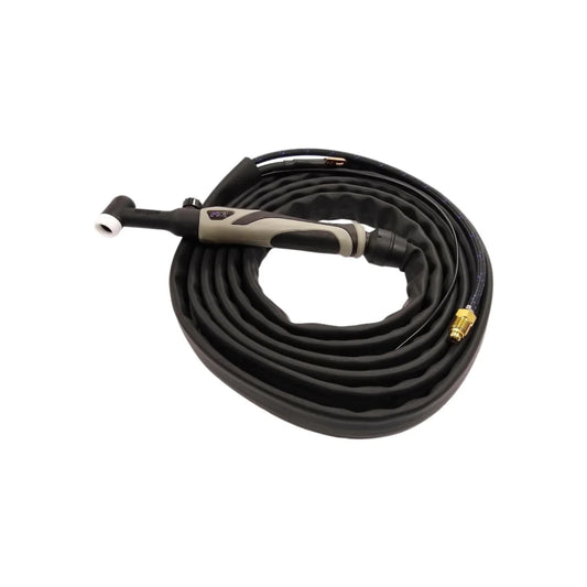 Antorcha Tig Lift,Conector roscado.,Modelo: WP262f,2 pin.,Cuello flexible.,Para todas las soldadoras con función electrodo y TIG LIFT,Ciclo de Trabajo: 35%,Corriente directa: 200 A,Corriente alterna: 150 A,Longitud: 4.5 metros.