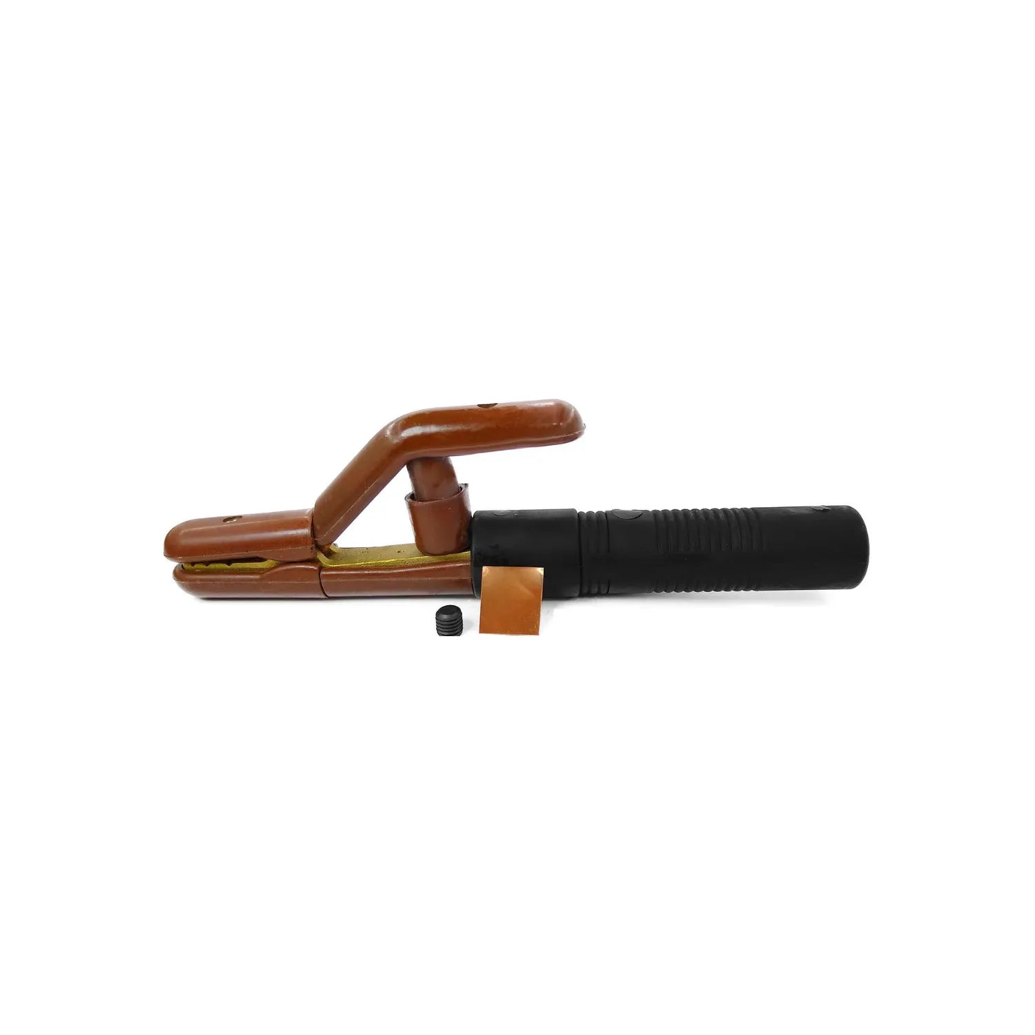 Material reforzado.,23 cm de largo.,Amperaje máximo 500 A,Compatible con todo tipo de soldadoras.