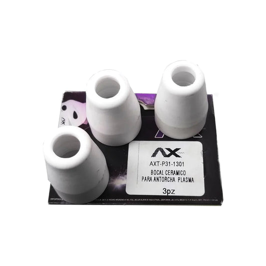 Bolsa con 3 piezas.,Difusor para corte de plasma.,Material de  cerámica.,Se recomienda para antorchas AXT-P31