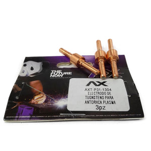 Electrodos de tungsteno.,Puntas para antorchas.,Compatible con antorchas AXT-PT-31 y AXT-PT-31-5,Bolsa con 3 piezas.