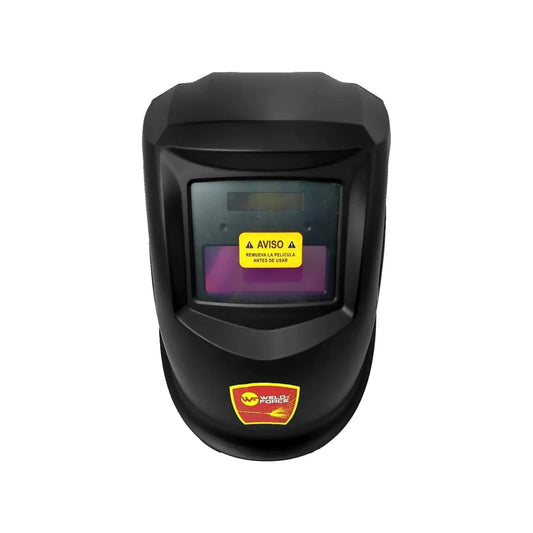Careta electrónica para soldar.,Área de visión 90x35 mm,Oscurecimiento automático.,Se carga al soldar no requiere baterías.,Opción soldar esmerilar cuenta con 2 sensores.
