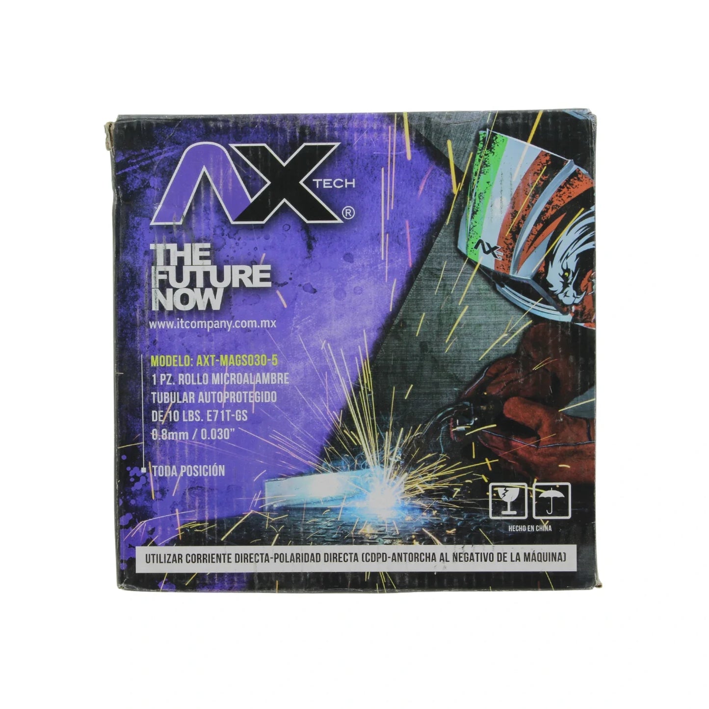 Microalambre tubular 0.030" de 5 kg sin gas Axtech  MAGS030-5