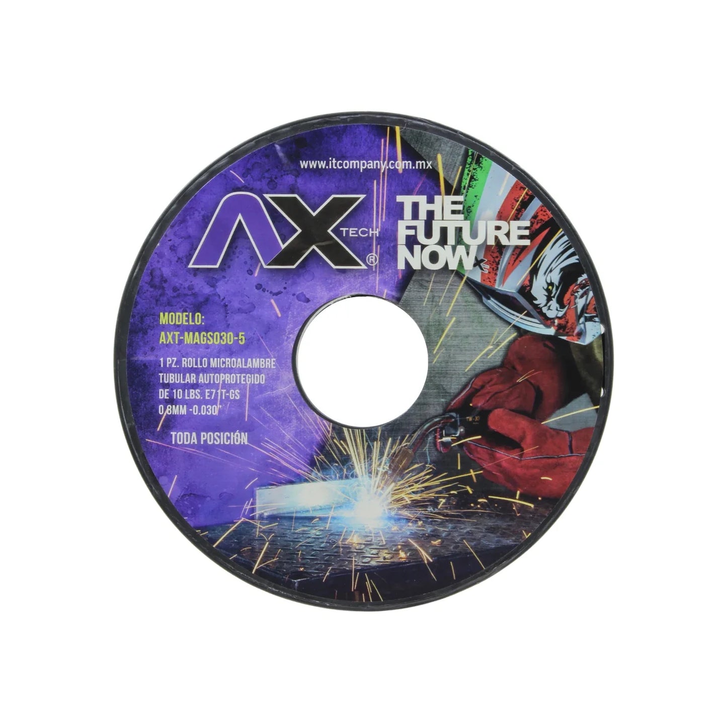 Rollo microalambre tubular autoprotegido para usar sin gas.,0.8 mm- 0.035”,Toda posición.