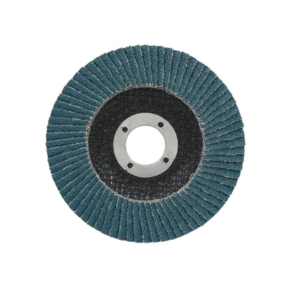 Disco laminado abrasivo azul grano 40 para esmeriladora, ideal para desbaste y pulido de metal.