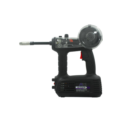 Soldadora Axtech AXT-FLUX100 tipo pistola, inversora portátil negra para soldadura MIG flux sin gas.