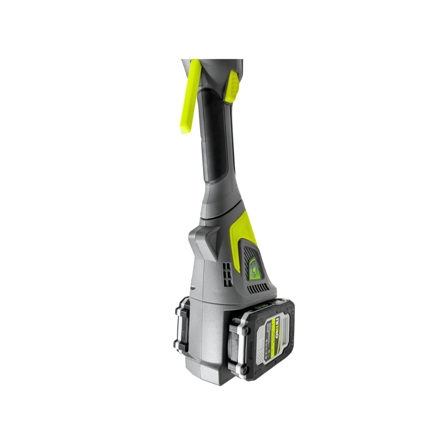 Desbrozadora inalámbrica Nitro con batería de litio, mango tipo D ergonómico gris y verde