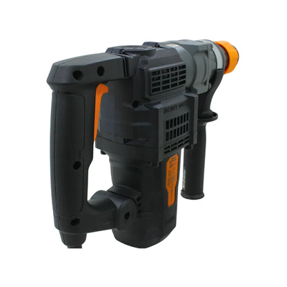 Rotomartillo industrial Tonka Heavy Duty negro con gris, mango auxiliar y mandril SDS para trabajos pesados.