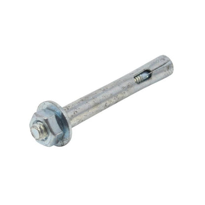 Anclaje de expansión de acero galvanizado con tornillo, tuerca y arandela para concreto y mampostería.