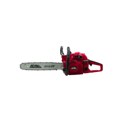 Motosierra a gasolina ADIR 13288 roja con barra de 21 pulgadas 53cm para corte de madera y uso forestal profesional